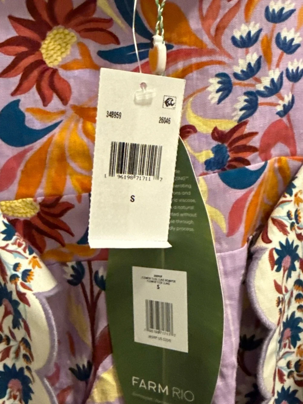 FARM Rio Floral Print Top in Pink, Orange, Yellow, Blue - Picture 3 of 3